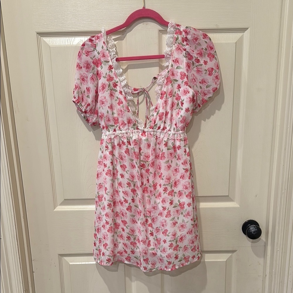 Sky to Moon pink babydoll dress, medium - Picture 3 of 8